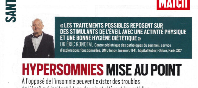 Hypersomnies – Eric Konofal interrogé par Paris-Match
